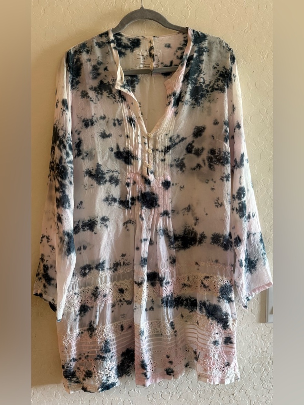 Johnny Was, medium, tie dye pintuck tunic dress